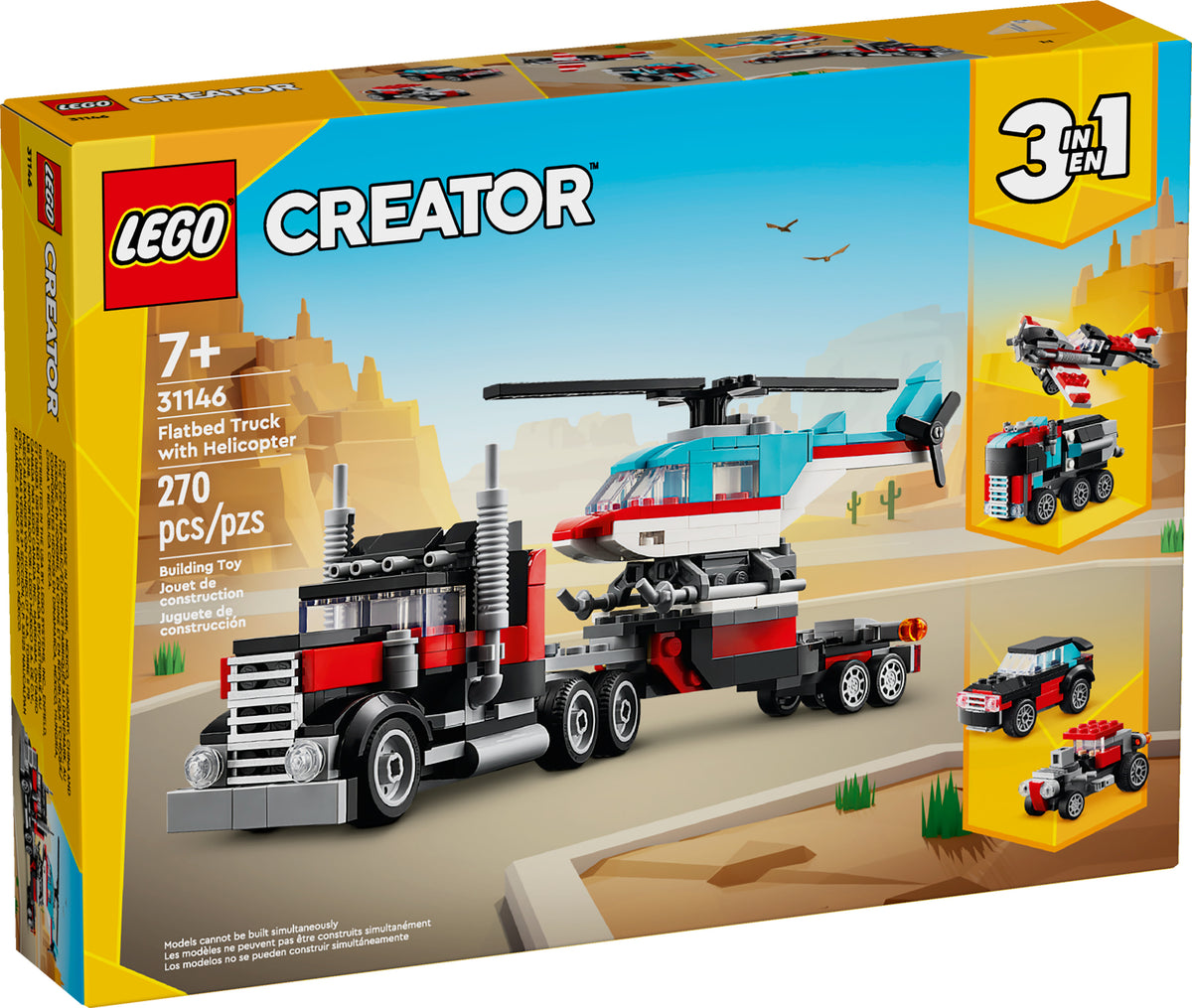 LEGO® - Creator - 31146 - Tieflader mit Hubschrauber